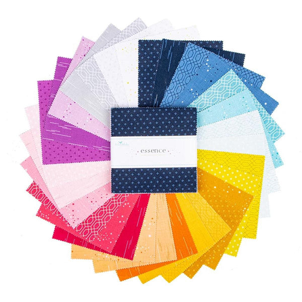 SALE Essence Charm Pack 5" Stacker Bundle - Riley Blake Designs - 42 piece Precut Pre cut - Rainbow - Quilting Cotton Fabric