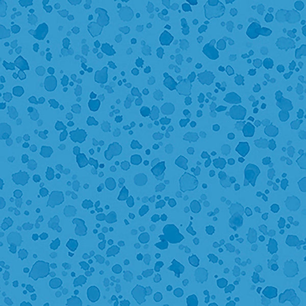 Image of Healing Garden Paint Splash Blender Blue quilting cotton fabric by Jane Maday for QT Fabrics. Features paint on a blue background. Cute Little Fabric Shop