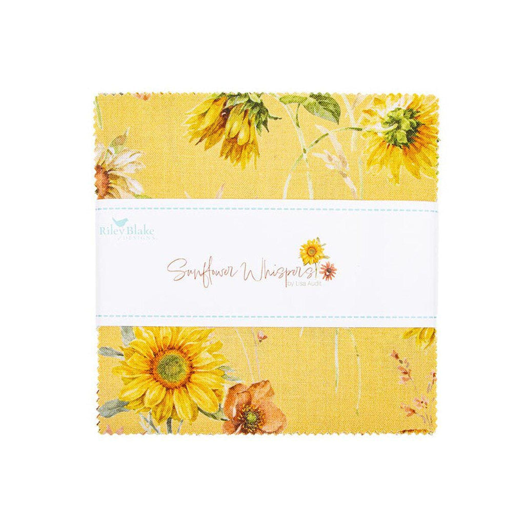 Sunflower Whispers 5" Stacker Bundle - Riley Blake Designs - 42 piece Precut Pre cut - Floral - Quilting Cotton Fabric
