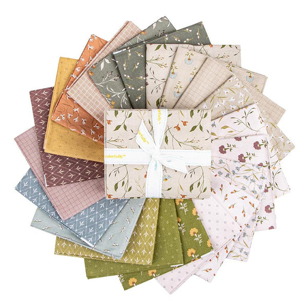 Threads of Grace Fat Quarter Bundle - 21 pieces - Riley Blake Designs - Pre cut Precut - Plants - Quilting Cotton Fabric
