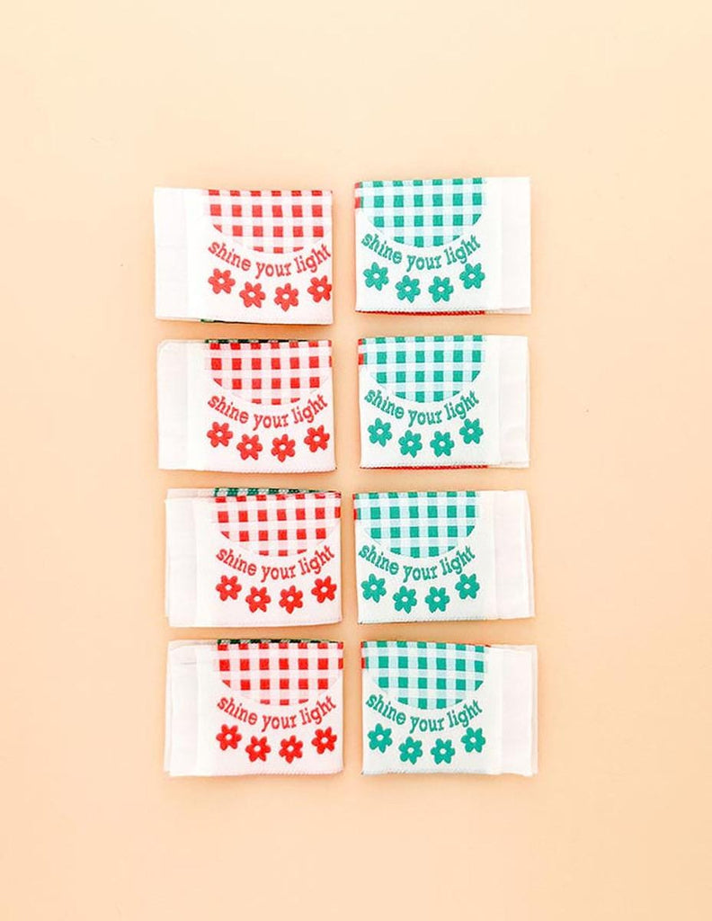 SALE Shine Your Light Folded Woven Labels P178-SIWL29 - Riley Blake - Minki Kim - Double Sided - Machine Washable - Polyester - 8 Labels