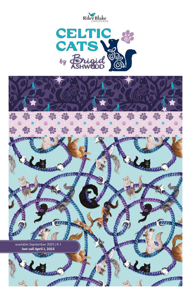 Celtic Cats 5" Stacker Bundle - Riley Blake Designs - 42 piece Precut Pre cut - Feline Nature - Quilting Cotton Fabric