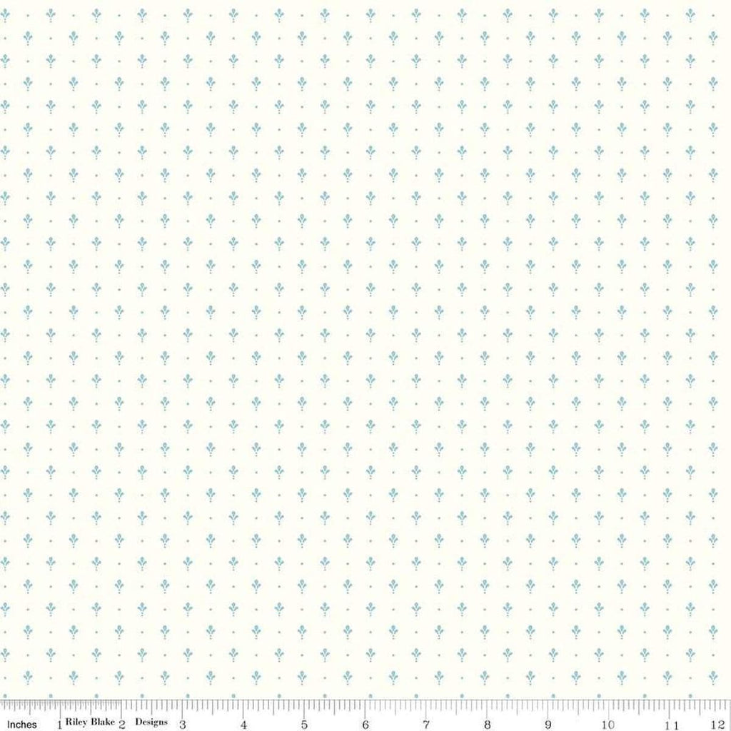 Image of Mary Catherine Petals Cloud quilting cotton fabric by Amy Smart for Riley Blake Designs. Features flowers on an off-white background. Cute Little Fabric Shop