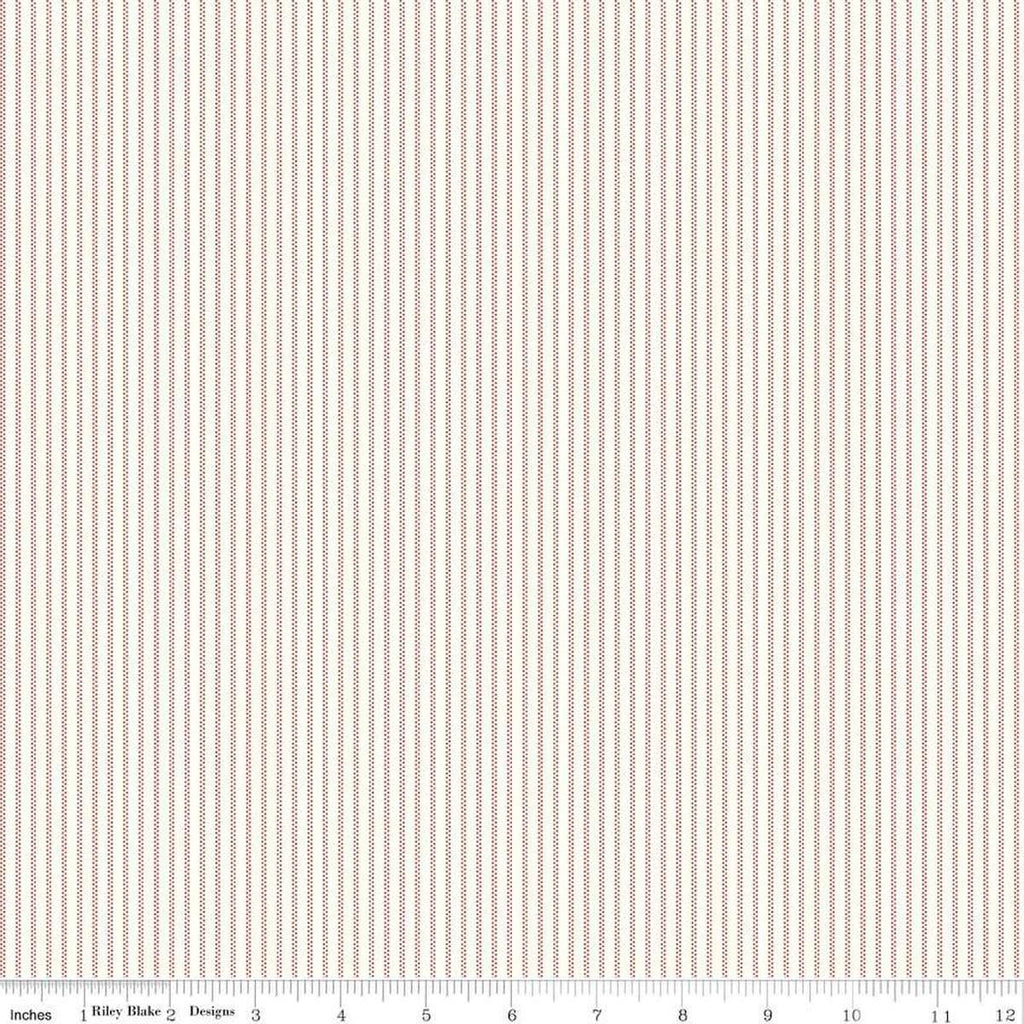 Image of Mary Catherine Stripe Cloud quilting cotton fabric by Amy Smart for Riley Blake Designs. Features stripes on an off-white background. Cute Little Fabric Shop