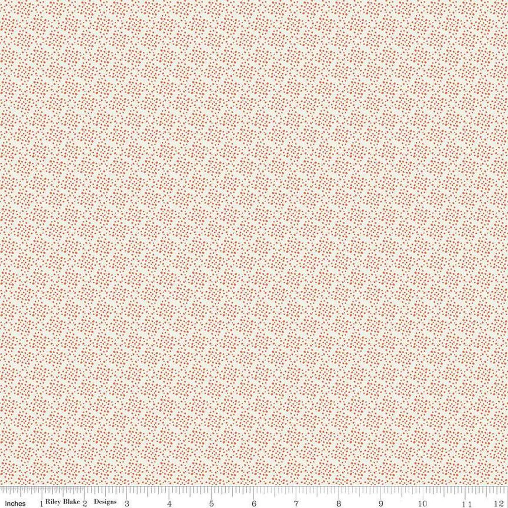 Image of Juju's Petals Dots Cream quilting cotton fabric by Judi Madsen for Riley Blake Designs. Features dots on an off-white background. Cute Little Fabric Shop