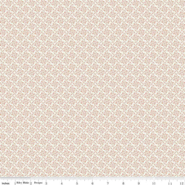 Image of Juju's Petals Dots Cream quilting cotton fabric by Judi Madsen for Riley Blake Designs. Features dots on an off-white background. Cute Little Fabric Shop