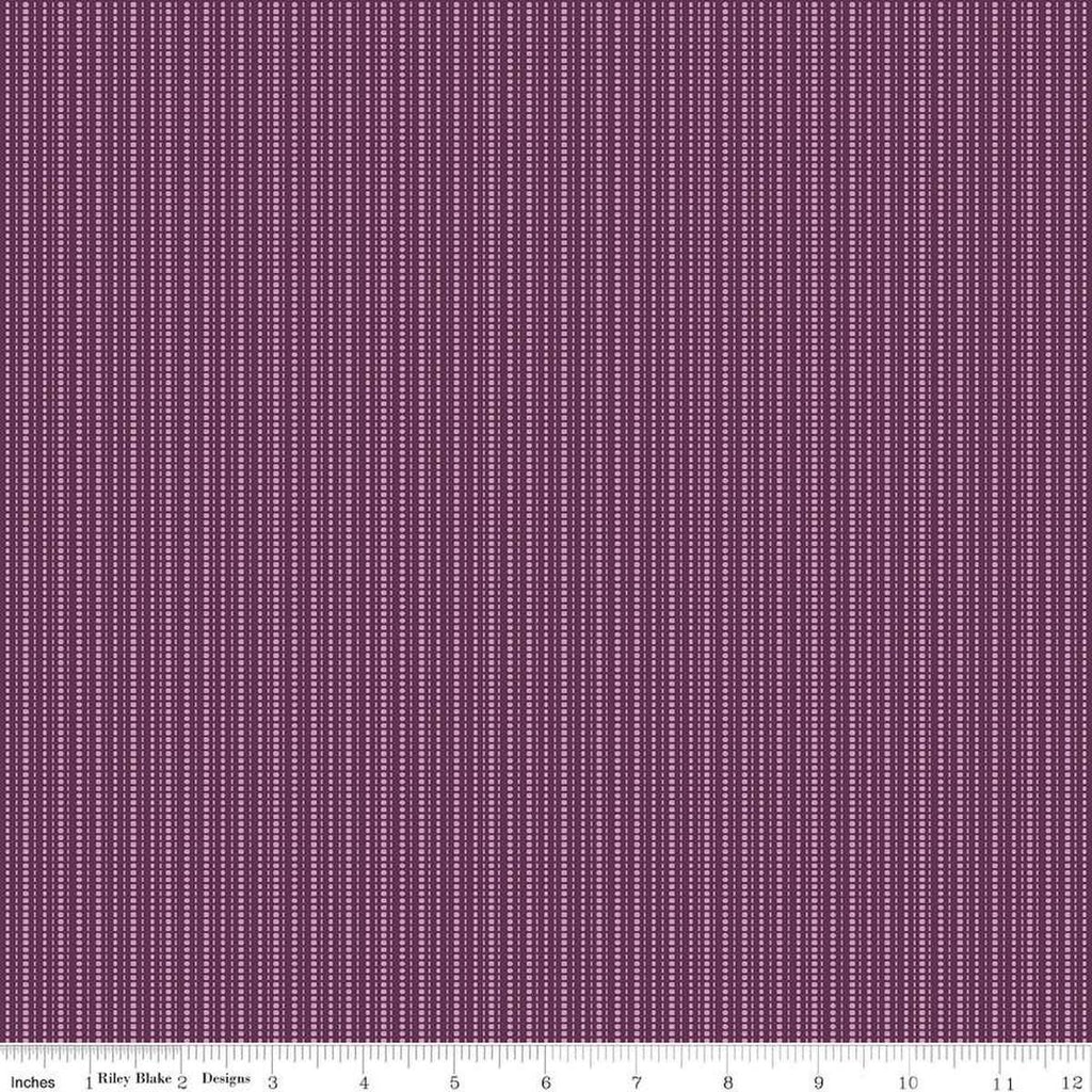 Image of Juju's Petals Stripes Purple quilting cotton fabric by Judi Madsen for Riley Blake Designs. Features stripes on a purple background. Cute Little Fabric Shop