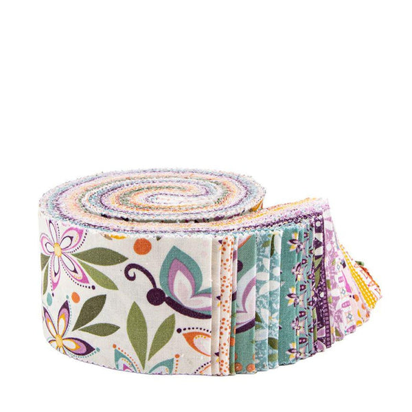 Juju's Petals 2.5 Inch Rolie Polie Jelly Roll 40 pieces - Riley Blake - Precut - Nature Plant Floral - Quilting Cotton Fabric