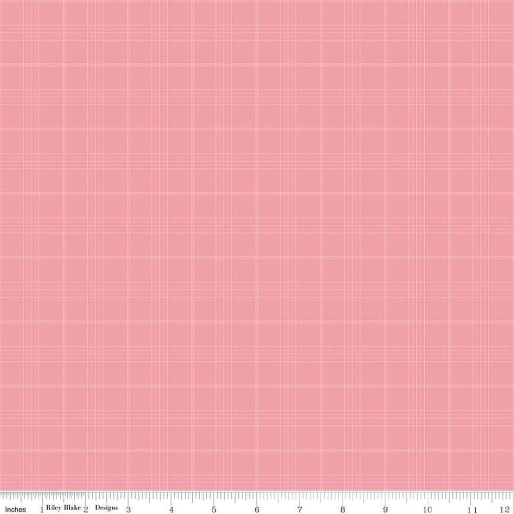 Image of Flannel Peter Rabbit™ & Friends Plaid Pink flannel cotton fabric by Riley Blake Official Licensed Product for Riley Blake Designs. Features checks on a pink background. Cute Little Fabric Shop