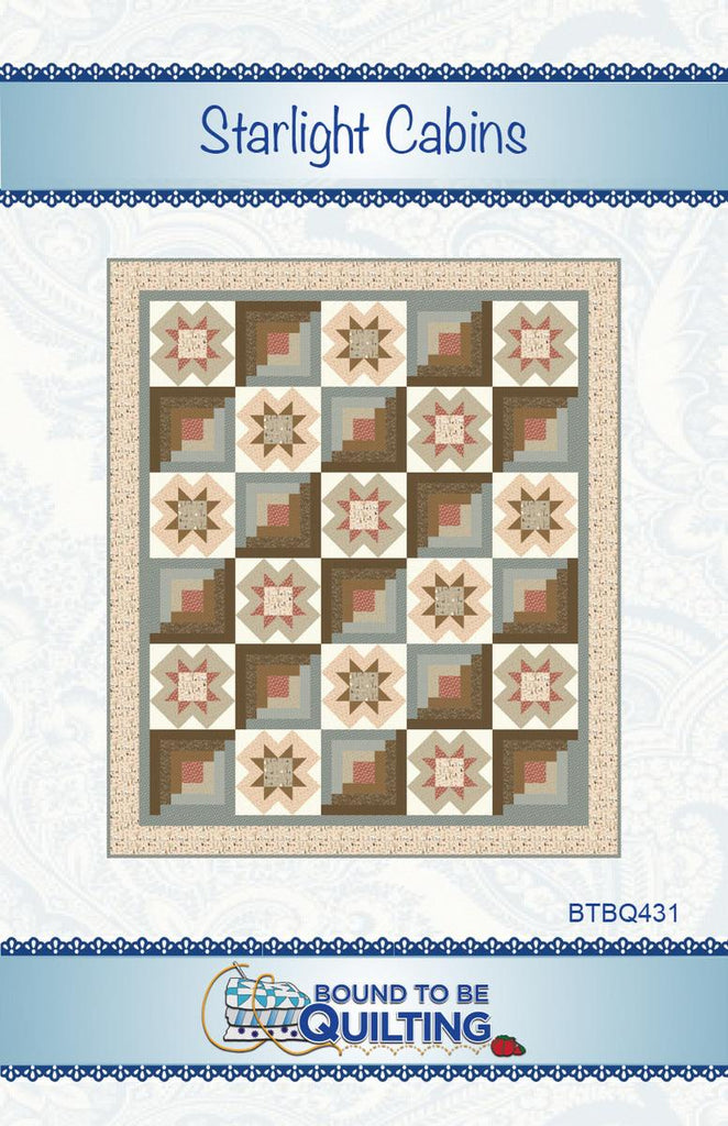 SALE Starlight Cabins Quilt PATTERN P236 by Bound To Be Quilting - Riley Blake Design - INSTRUCTIONS Only - Log Cabins