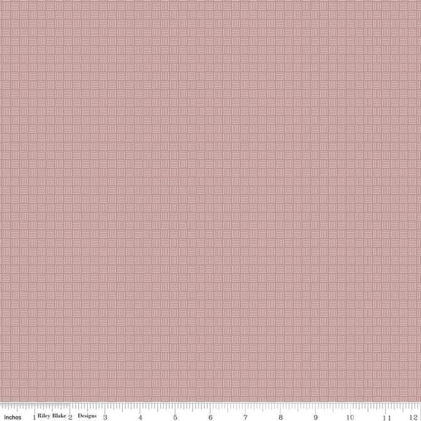 Image of Threads of Grace Criss Cross Canyon Rose quilting cotton fabric by Kassidy Grace for Riley Blake Designs. Features mosaic parquet on a pink background. Cute Little Fabric Shop