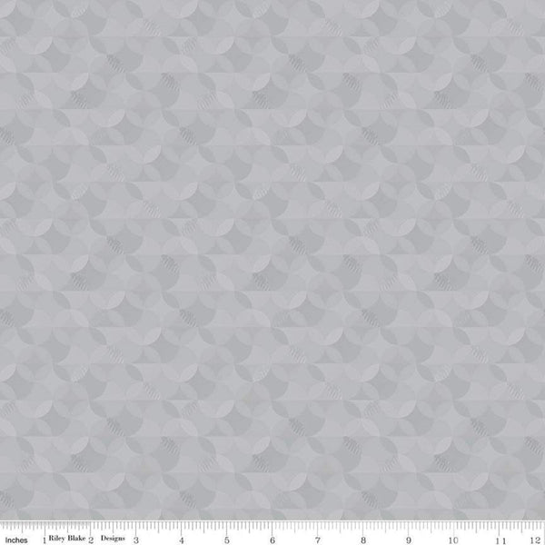 SALE Crayola Kaleidoscope Granite Gray - Riley Blake Designs - Orange Peel Circle Pattern - Quilting Cotton Fabric - Licensed Product