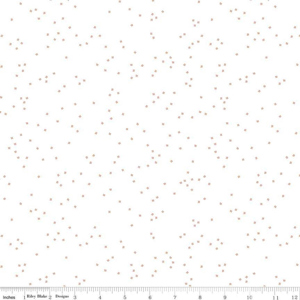 SALE Blossom on White Rose Gold SPARKLE by Riley Blake Designs - Metallic Confetti Blossoms - Quilting Cotton Fabric