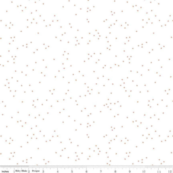 SALE Blossom on White Rose Gold SPARKLE by Riley Blake Designs - Metallic Confetti Blossoms - Quilting Cotton Fabric