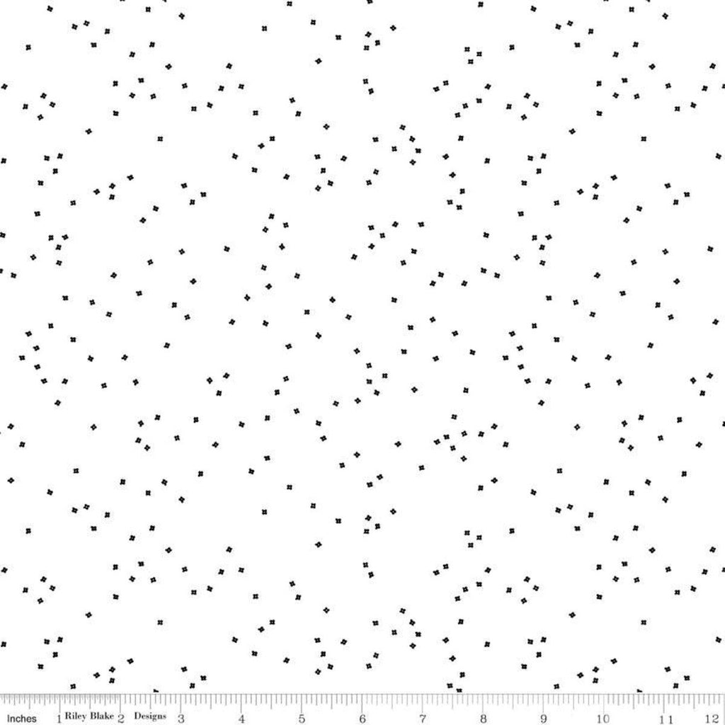 SALE Blossom Black on White by Riley Blake Designs - Black and White - Quilting Cotton Fabric