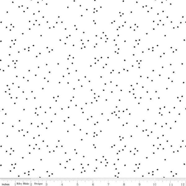 SALE Blossom Black on White by Riley Blake Designs - Black and White - Quilting Cotton Fabric