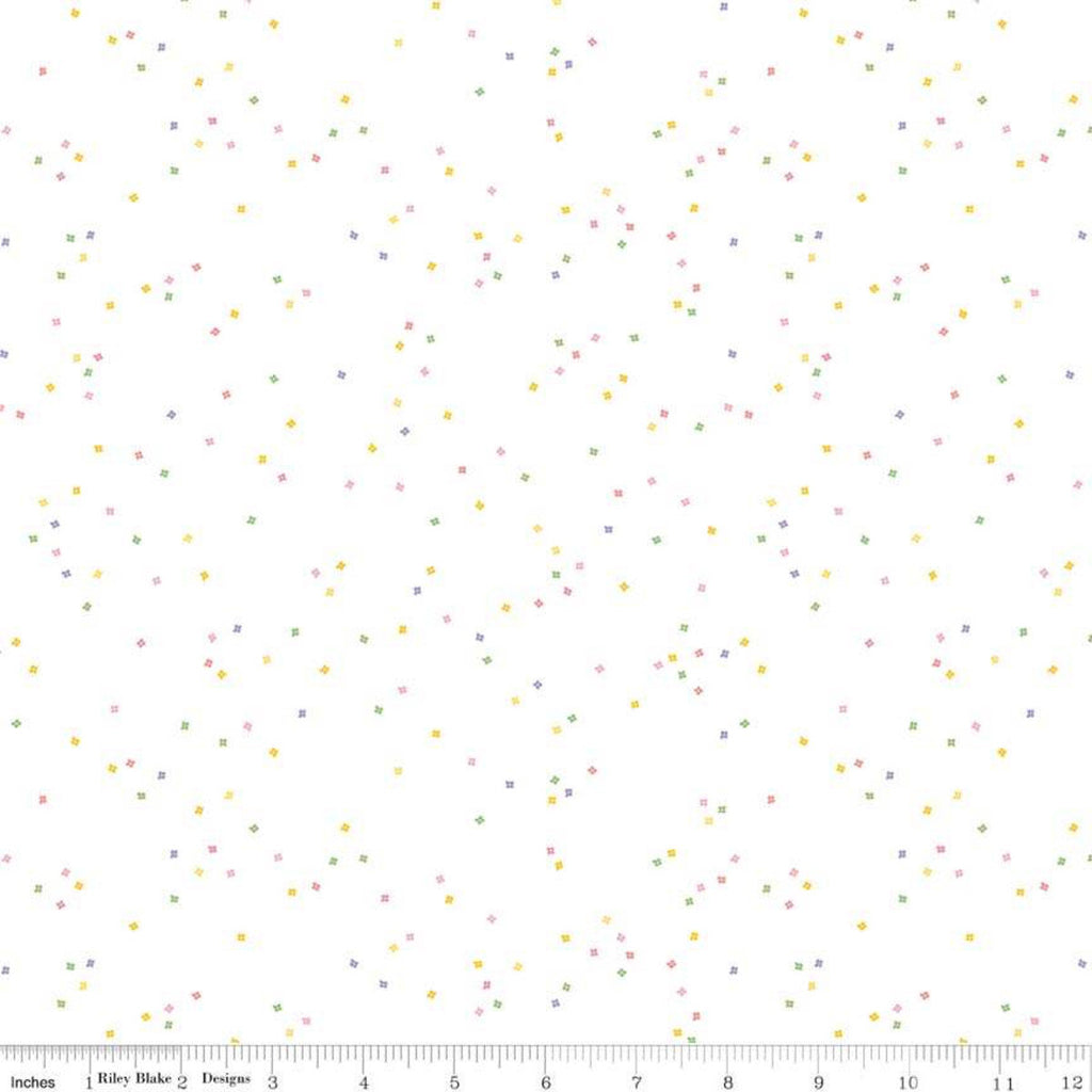 SALE Blossom on White Spring by Riley Blake Designs - Quilting Cotton Fabric