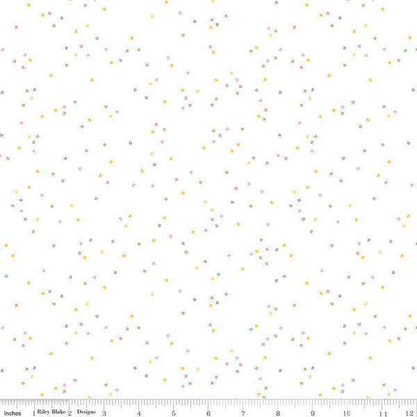 SALE Blossom on White Spring by Riley Blake Designs - Quilting Cotton Fabric