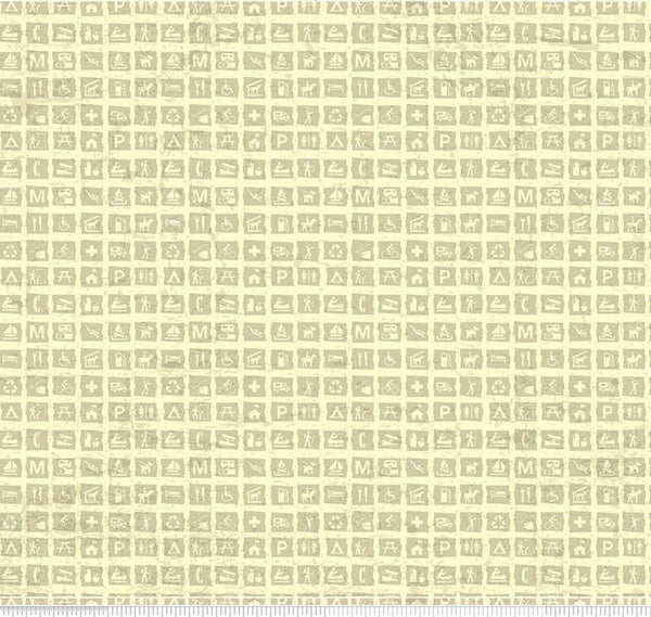 SALE National Parks Signs Cream - Riley Blake Designs - Recreation Outdoors Icons - Quilting Cotton Fabric