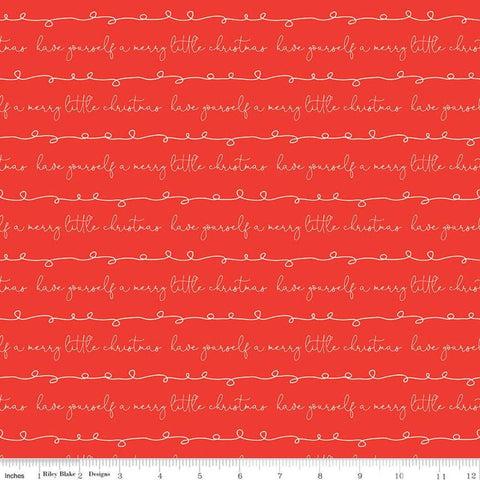SALE Merry Little Christmas Writing C9643 Red - Riley Blake Designs - Have Yourself a Merry Little Christmas - Quilting Cotton Fabric