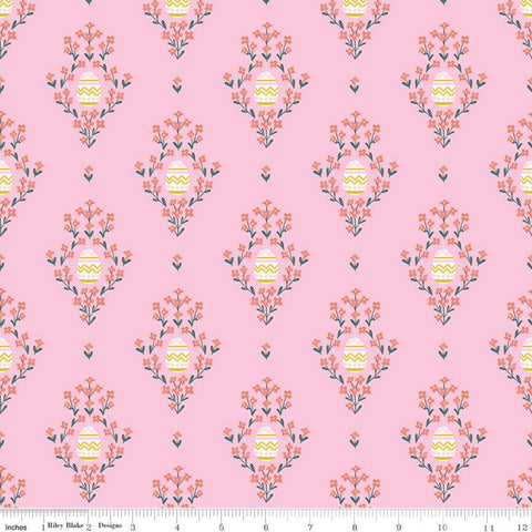 CLEARANCE Easter Egg Hunt Eggs C10271 Pink - Riley Blake Designs - Spring Floral Flowers - Quilting Cotton Fabric
