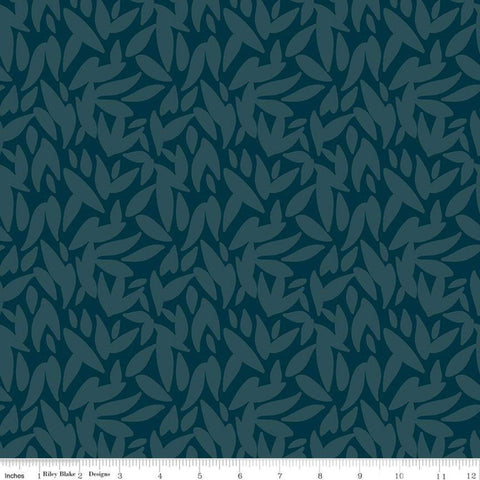 SALE Leaves K10434 Midnight KNIT - Riley Blake Designs - Tone-on-Tone Blue - Jersey KNIT cotton  stretch fabric
