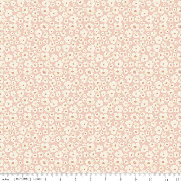 SALE Ava Kate Flowers C10534 Blush - Riley Blake Designs - Floral Flowers Cream Orange Peach -  Quilting Cotton Fabric