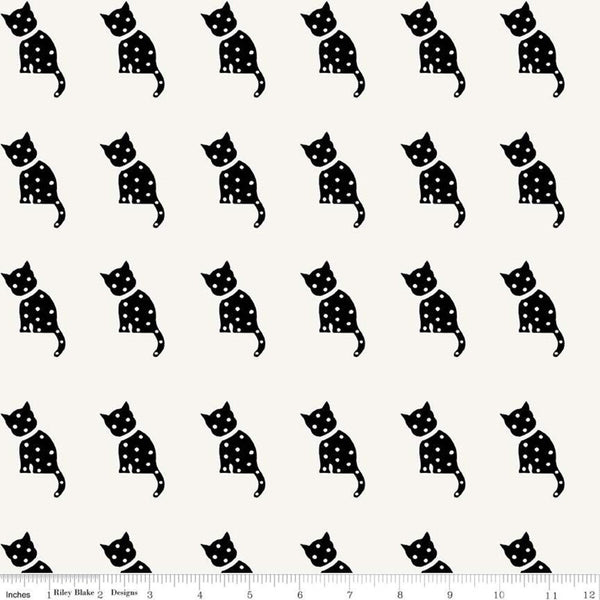 CLEARANCE Old Made Cat Stamp C10599 Gray - Riley Blake Designs - Hallo –  Cute Little Fabric Shop