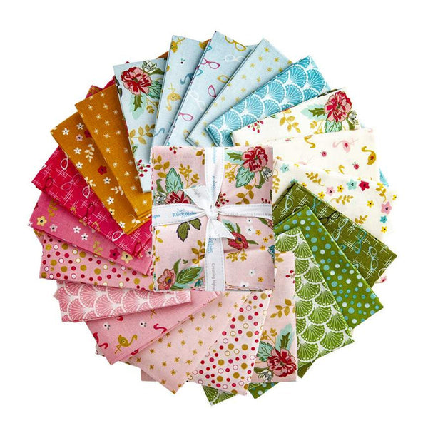 SALE Stardust Fat Quarter Bundle 21 pieces - Riley Blake Designs - Pre cut Precut - Antique Gold SPARKLE - Quilting Cotton Fabric