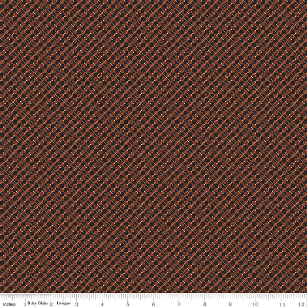 SALE Bountiful Autumn Plaid C10856 Rust - Riley Blake Designs - Reproduction Print Geometric Diagonal - Quilting Cotton