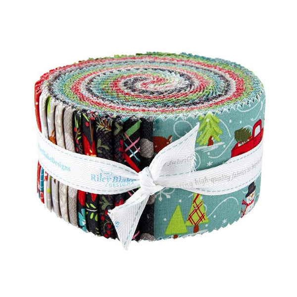 SALE Snowed In 2.5 Inch Rolie Polie Jelly Roll 40 pieces - Riley Blake Designs - Christmas - Precut Pre cut Bundle - Quilting Cotton Fabric