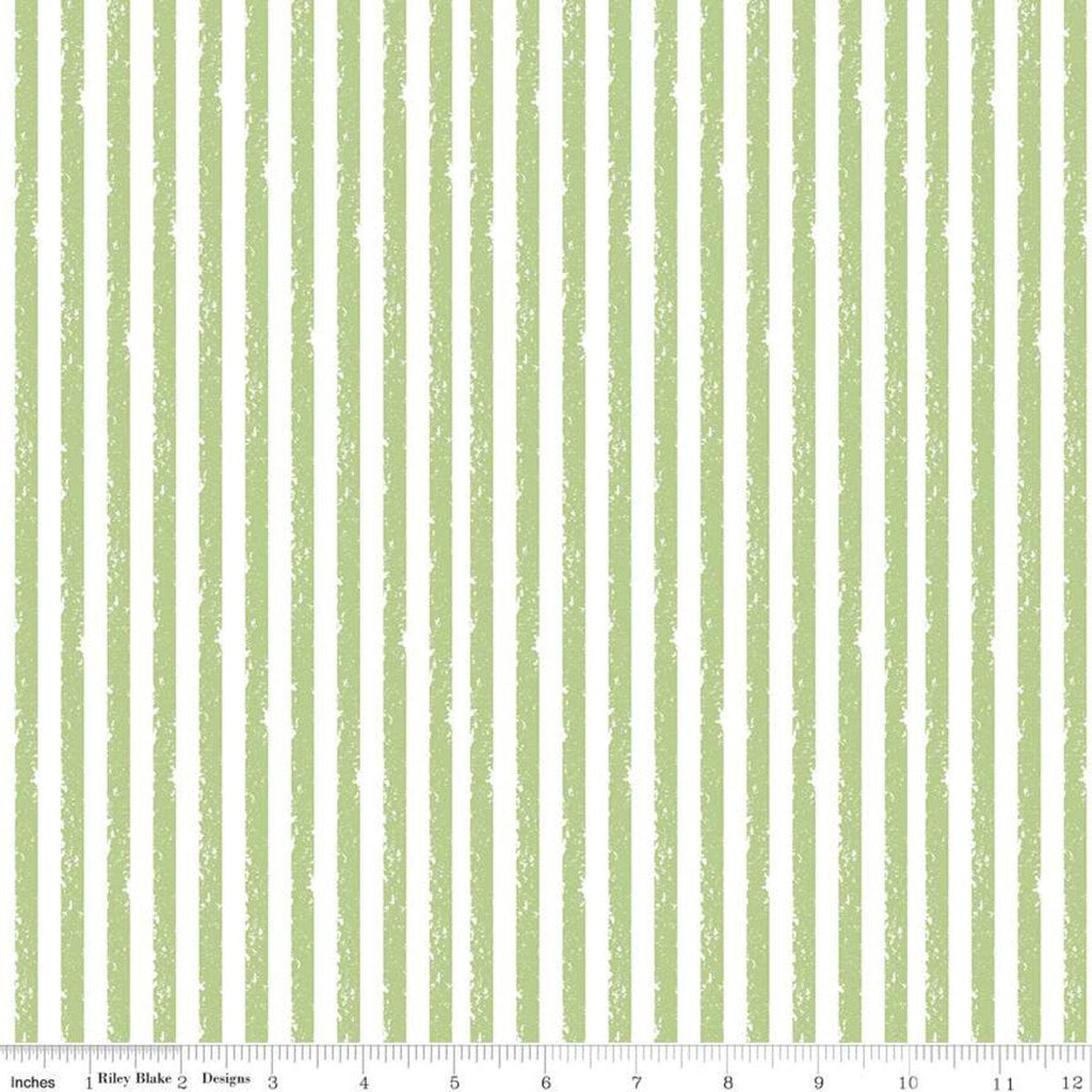 SALE Crayola Stripe C685 Key Lime - Riley Blake Designs - Crayon-Drawn Stripes Striped Green - Quilting Cotton Fabric - Licensed Product