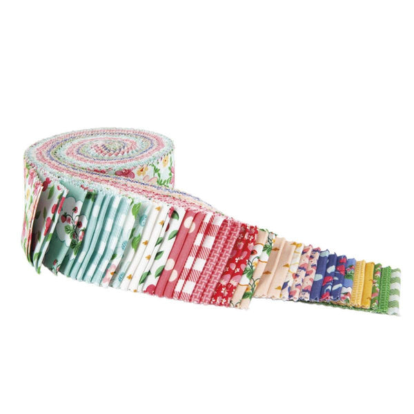 SALE Summer Picnic 2.5-Inch Rolie Polie Jelly Roll 40 pieces Riley Blake Designs - Precut Bundle - Quilting Cotton Fabric