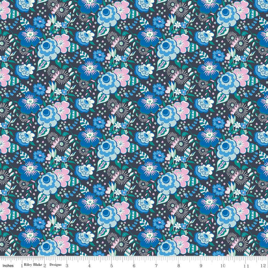 SALE The Deco Dance Collection Mini Lindy Pop A - 04775918A - Riley Blake Designs - Floral Flowers Liberty Fabrics - Quilting Cotton Fabric