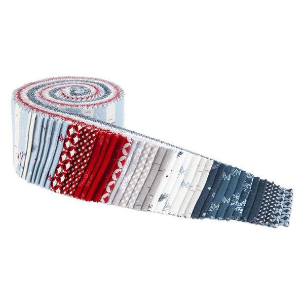 SALE Winterland 2.5 Inch Rolie Polie Jelly Roll 40 pieces  - Riley Blake Designs - Precut Pre cut Bundle - Winter - Quilting Cotton Fabric