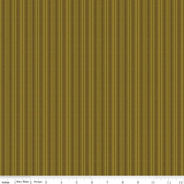 SALE Adel in Autumn Stripes C10827 Olive - Riley Blake Designs - Fall Stripe Striped Green - Quilting Cotton Fabric