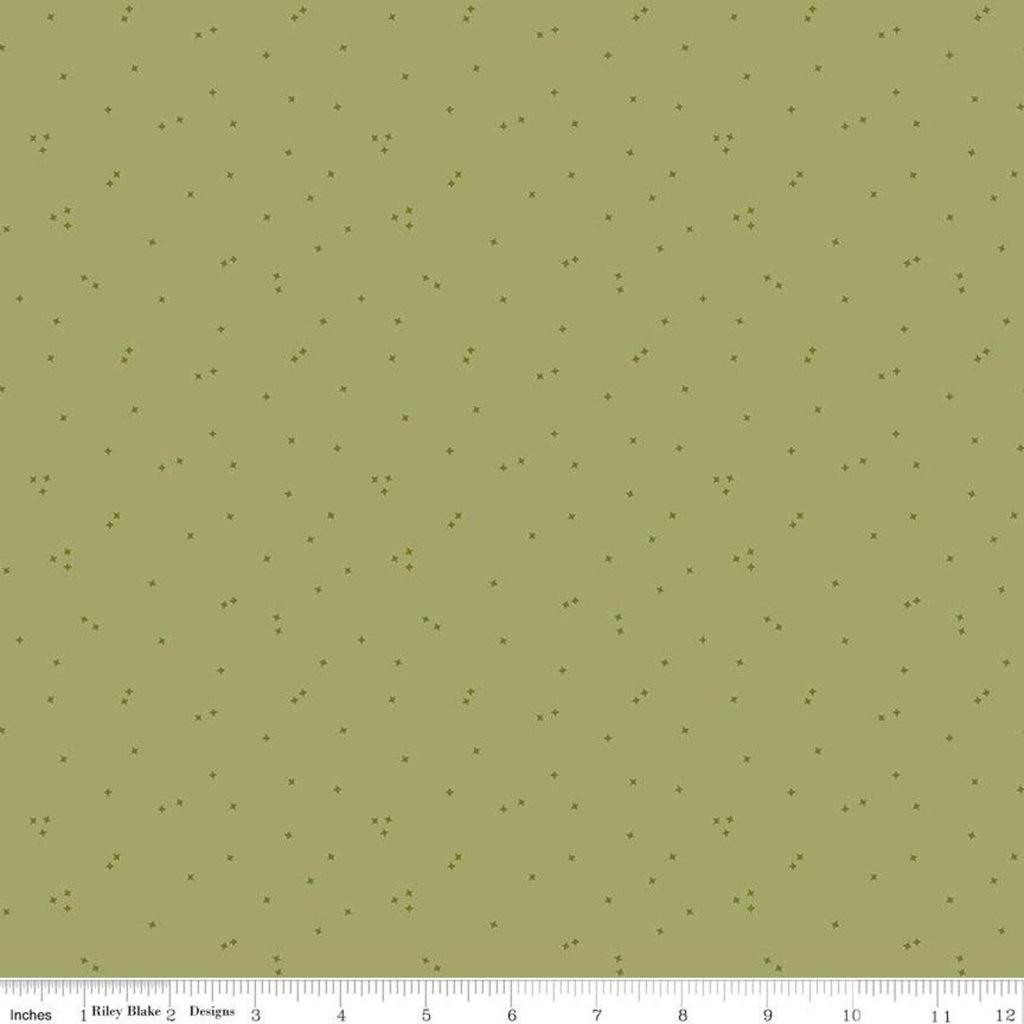 SALE Primrose Hill Seedling C11065 Olive - Riley Blake Designs - Tiny Stars - Quilting Cotton Fabric