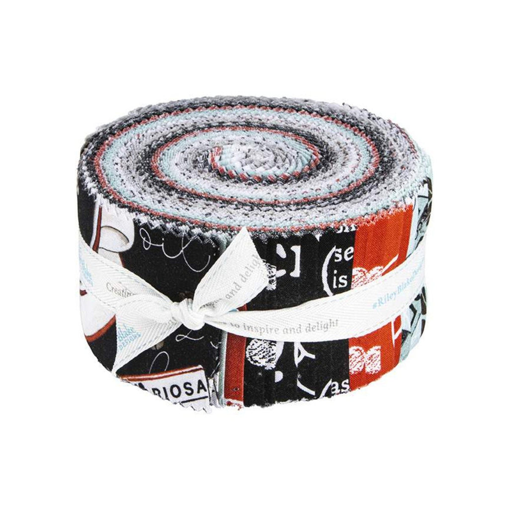 SALE Coffee Chalk 2.5 Inch Rolie Polie Jelly Roll 40 pieces - Riley Blake Designs - Precut Pre cut Bundle - Quilting Cotton Fabric