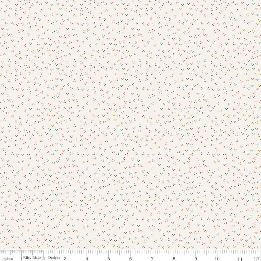 SALE Hush Hush Trio C11179 - Riley Blake Designs - Low Volume Three-Dot Clusters on Cream - Quilting Cotton Fabric