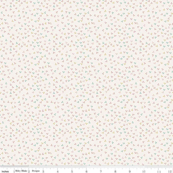 SALE Hush Hush Trio C11179 - Riley Blake Designs - Low Volume Three-Dot Clusters on Cream - Quilting Cotton Fabric