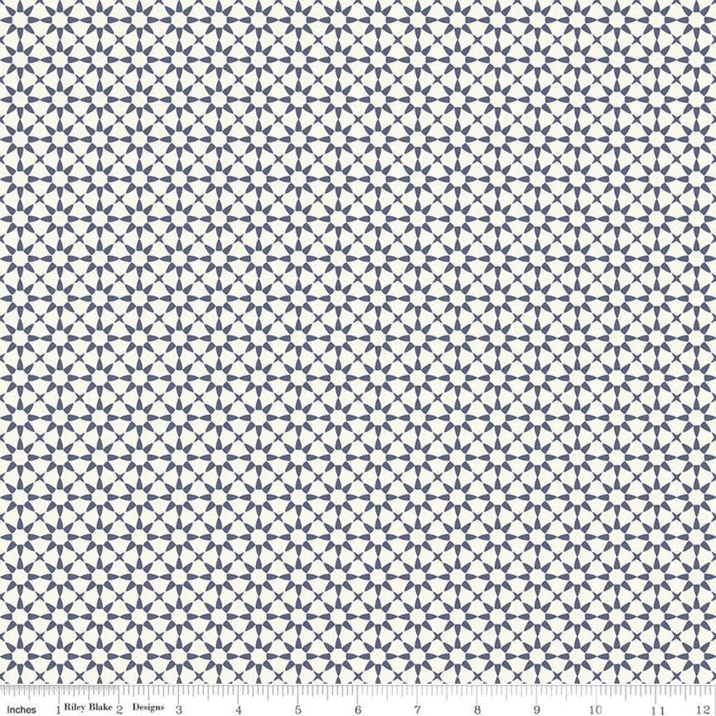 16" End of Bolt Piece - SALE Gingham Foundry Stars C11135 Cream - Riley Blake Designs - Geometric - Quilting Cotton Fabric