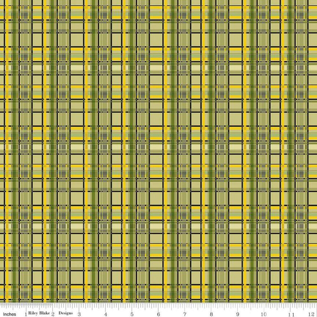 33" End of Bolt - CLEARANCE Petals and Pedals Plaid C11144 Green - Riley Blake Designs - Multicolored  - Quilting Cotton Fabric