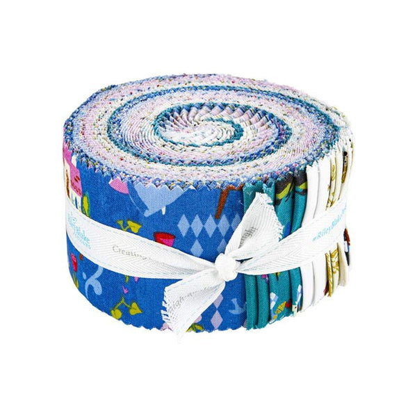 SALE Little Brier Rose 2.5-Inch Rolie Polie Jelly Roll 40 pieces Riley Blake Designs - Precut Bundle - Gold SPARKLE - Quilting Cotton Fabric