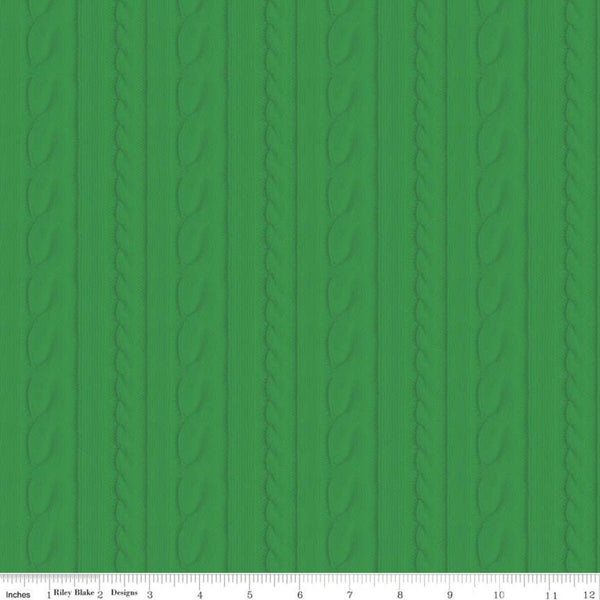 SALE Mister Rogers' Neighborhood Sweater Stripe C11464 Green - Riley Blake - Nostalgia Childhood Fred Rogers - Quilting Cotton Fabric