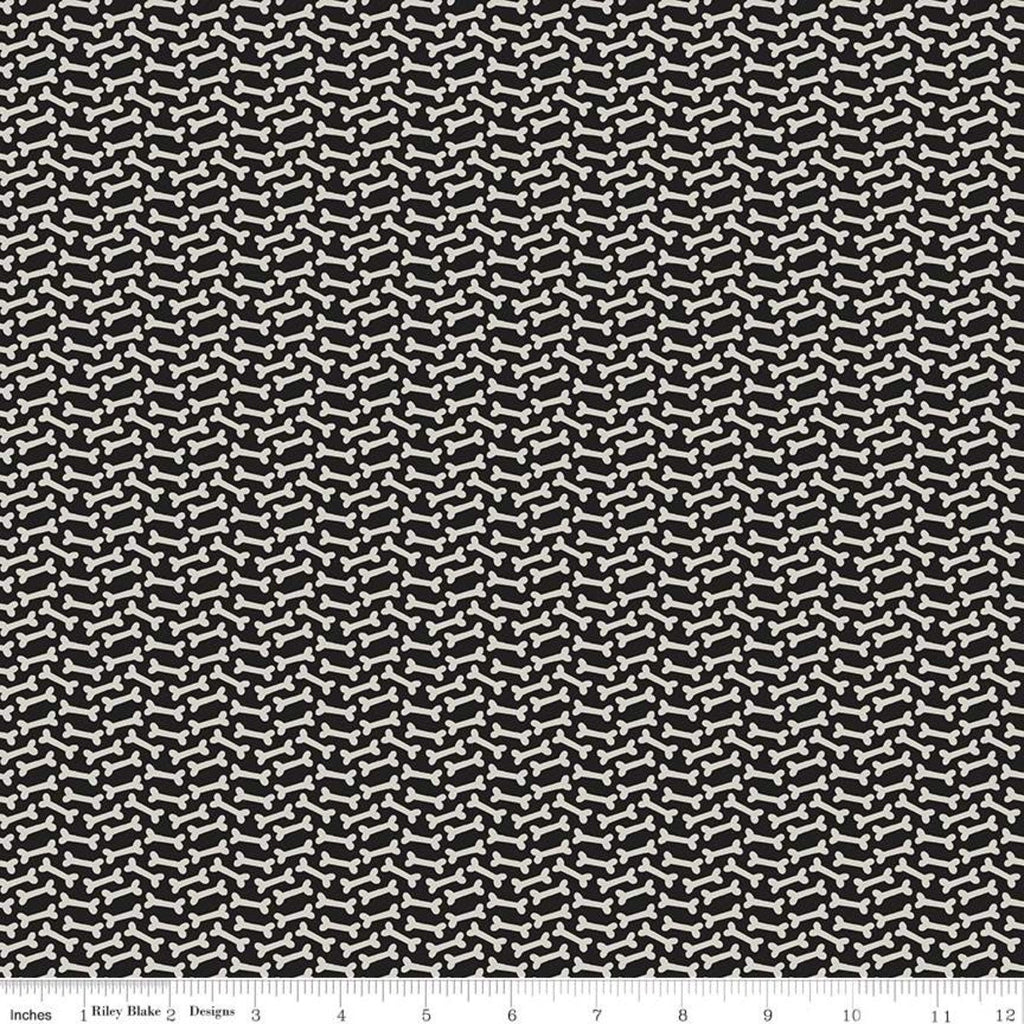 SALE Cooper Bones C11403 Black - Riley Blake Designs - Dogs Dog - Quilting Cotton Fabric