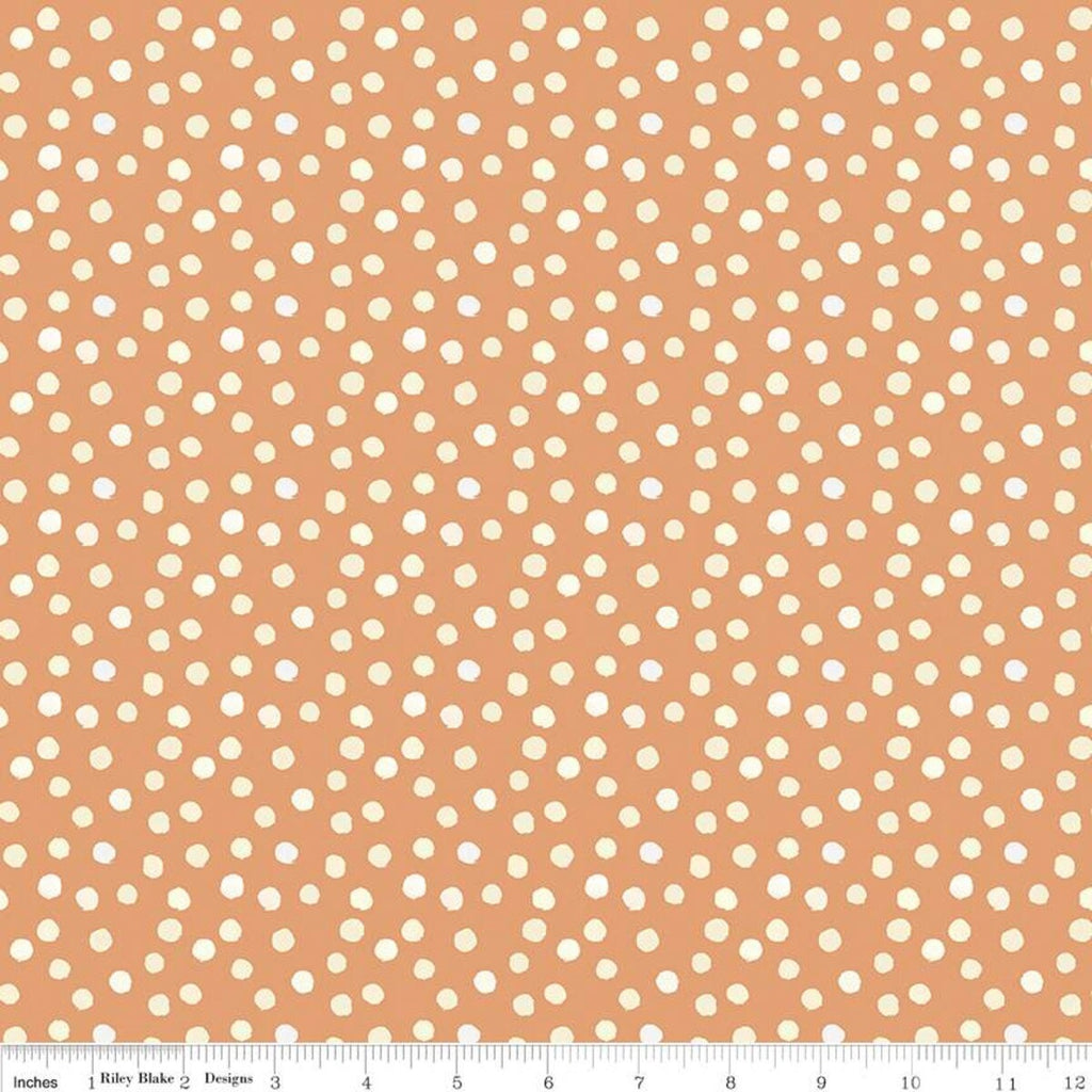 SALE The Littlest Family's Big Day Dots C11494 Coral - Riley Blake Designs - Cream Dot Dotted Emily Winfield Martin - Quilting Cotton Fabric