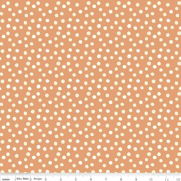 SALE The Littlest Family's Big Day Dots C11494 Coral - Riley Blake Designs - Cream Dot Dotted Emily Winfield Martin - Quilting Cotton Fabric