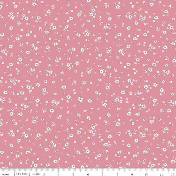 SALE Mulberry Lane Flowers C11563 Peony - Riley Blake Designs - Floral Pink - Quilting Cotton Fabric