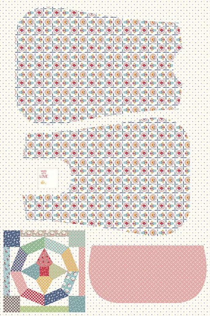 SALE Cook Book Home Decor CANVAS Apron LARGE Panel Luncheon HD11771 by Riley Blake - Lori Holt 14" Bonus Block - Lightweight Canvas Cotton