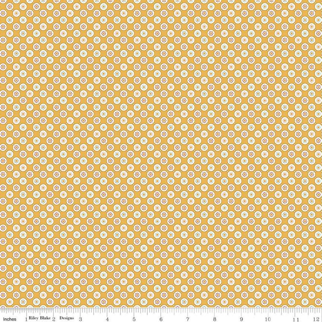 SALE Cook Book Bubbles C11767 Daisy - Riley Blake Designs - Lori Holt - Dots Dotted Flowers - Quilting Cotton Fabric